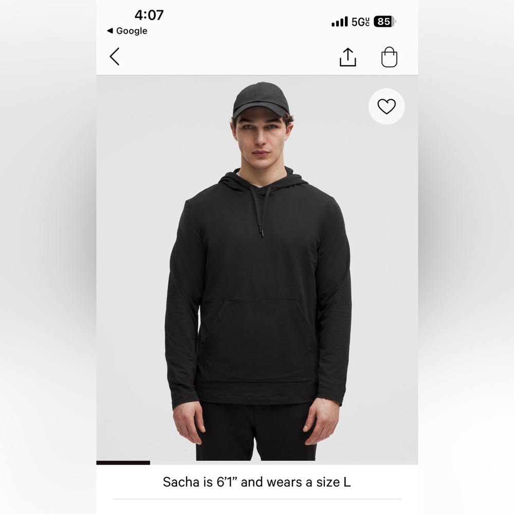 lululemon athletica Men's Classic Black Hoodie